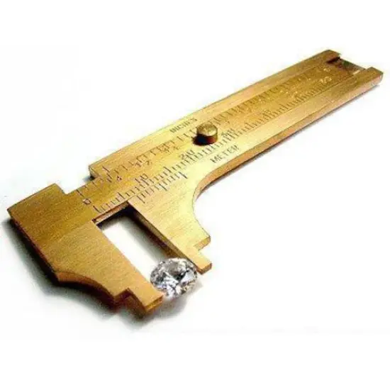 2 Sliding Brass Gauges Inches & Millimeters 100mm 4" Jewelers Tools Measuring {2}