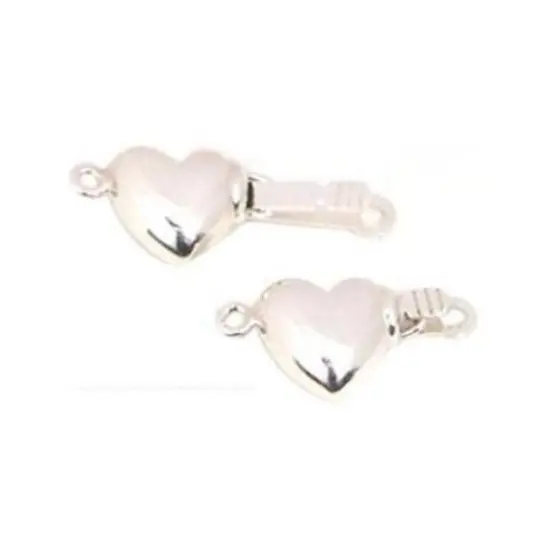 2 Sterling Silver Heart Strand Clasp Beading Jewelry {1}