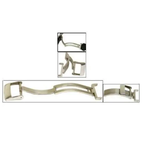 3 Brown Leather Watch Band & Deployment Buckle 18mm {2}