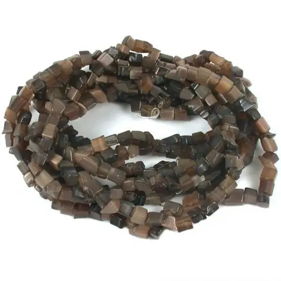 Brown Fiber Optic Chip Beads 34" Strand {1}