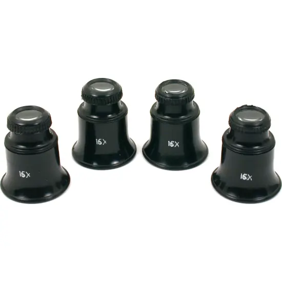 4 15x Eye Loupes Jewelers Opti Stamp Coin Magnifiers {1}