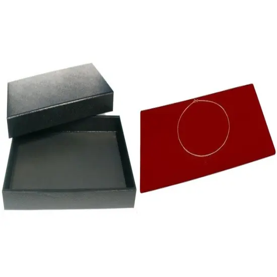 Black Jewelry Display Case (Removable Magnetic Lid) w/ Red Velvet Display Tray {1}