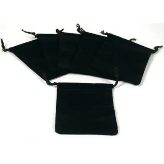 Black Velvet Drawstring Jewelry Gift Bag Pouches 3" Kit 72 Pcs {1}