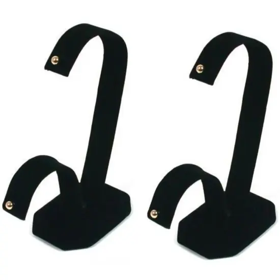 2 Black Velvet Earring Showcase Countertop Display Stands {1}