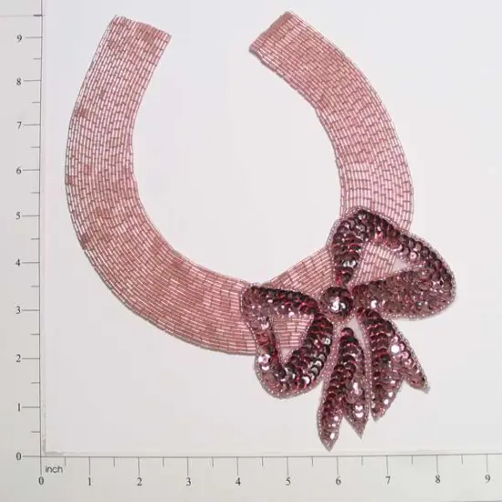 Mary Jane Collar Sequin Applique/Patch Mauve {1}