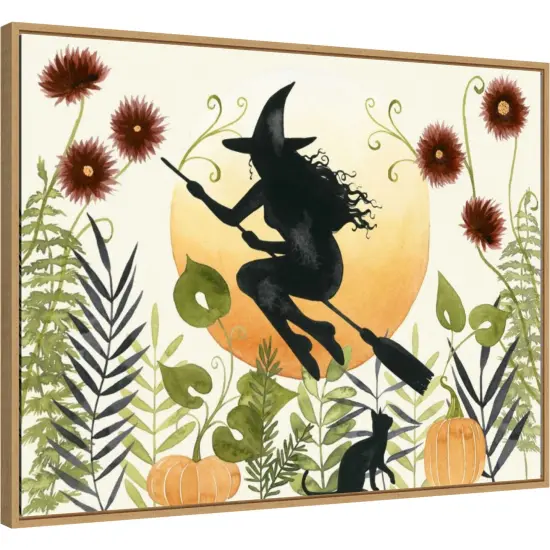 The Witchs Garden I by Grace Popp 30-in. W x 23-in. H. Canvas Wall Art Print Framed in Natural {1}