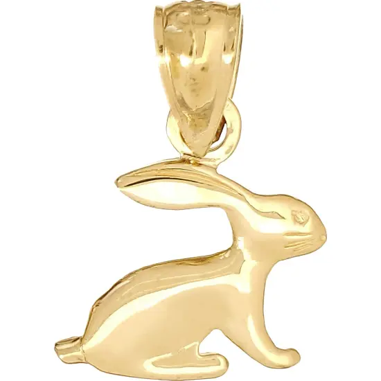 Rabbit Charm 14k Gold 12.5mm {1}