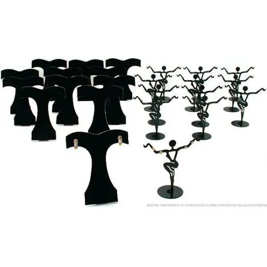 24 Black Earring Stand Jewelry Showcase Display 36 Pair {1}