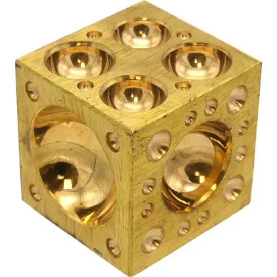 2" Brass Dapping Block with 70 Half Spheres 2.5-28 mm - Jewelry & Metal Working {2}