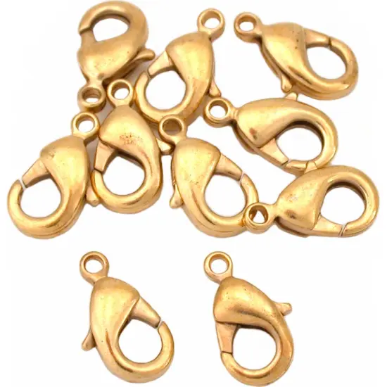 10 Gold Plated Curved Lobster Clasps 12mm {1}