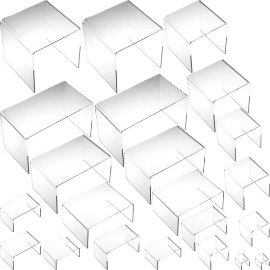 Clear Acrylic Risers For Jewelry Showcase Display Stands Kit 22 Pcs {1}