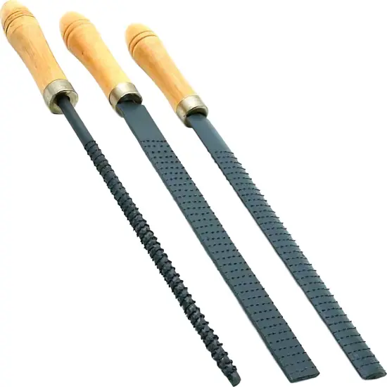 3 Wood Rasp Files Woodworking Carving Filing Hand Tools {1}