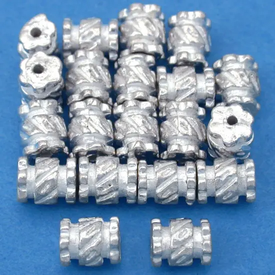 15g Bali Tube Beads Silver Plt Beading 6.5mm Approx 20 {1}