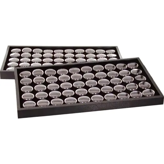 100 Black Foam Gem Jars & 2 Travel Display Trays {1}