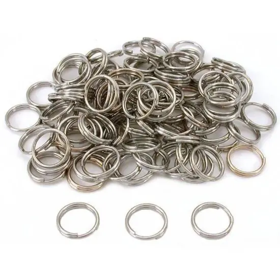 100 Nickel Plated Split Key Rings Keyrings 16mm 5/8" {1}
