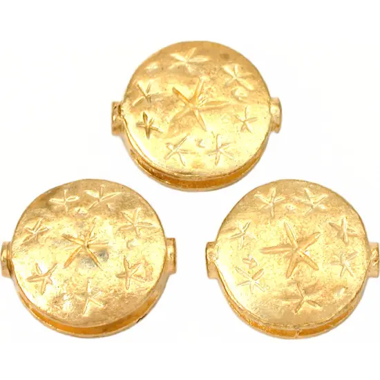 Fluted Star Disc Beads Gold Plated 18.5mm New Approx 3 {1}