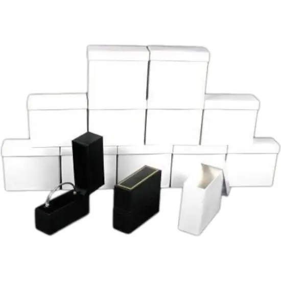 12 Bangle Bracelet Boxes Black Leather Gift Display Box {1}