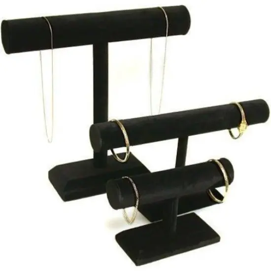 3 T-Bar Bracelet Necklace Display Case Chain Holders {1}