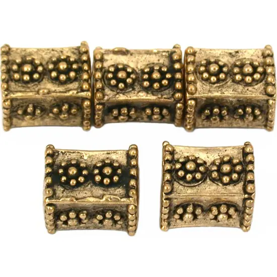 Bali Cube Daisy Beads Antique Gold Plated 10mm Approx 5 {1}