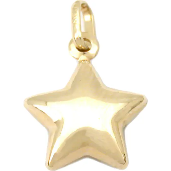 14K Gold Wish Upon A Star Charm with 18" Gold Cable Chain & Gift Box {3}
