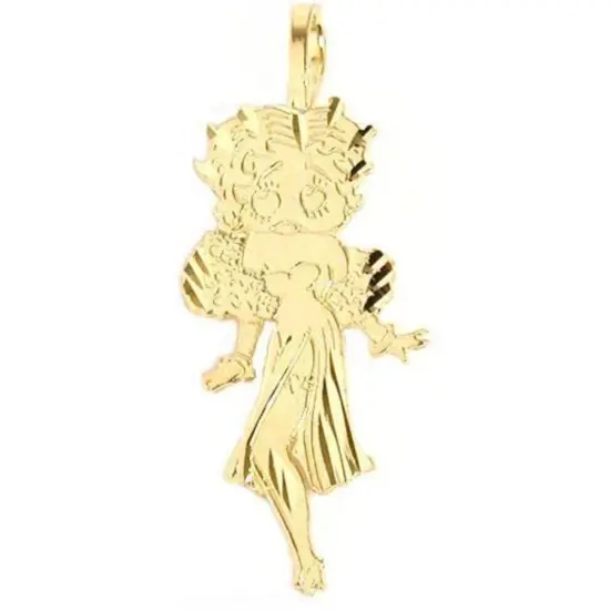 14K Gold Betty Boop Charm with 18" Gold Chain & Box {2}