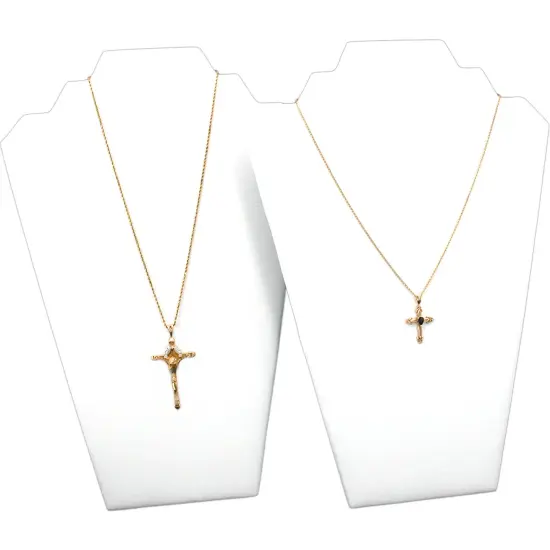 8 Pc Set White Leather Necklace Chain Jewelry Displays {2}