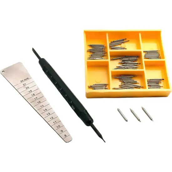 100 Spring Bars Watch Band Link Pin Remover Gauge Watchmaker Tools {1}