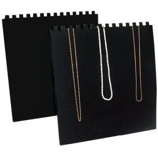 2 Black Flocked Chain & Necklace Displays {1}