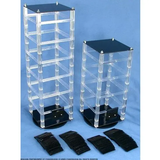 100 Black Earring Cards & 2 Revolving Rotating Display Stands {1}