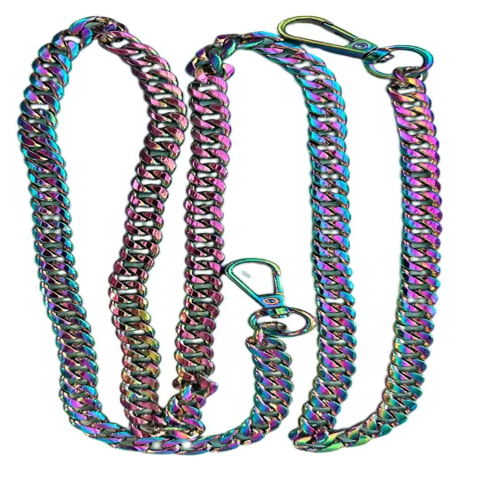 Metal Chain Bag Strap With Swivel Hook Connector Rainbow {3}