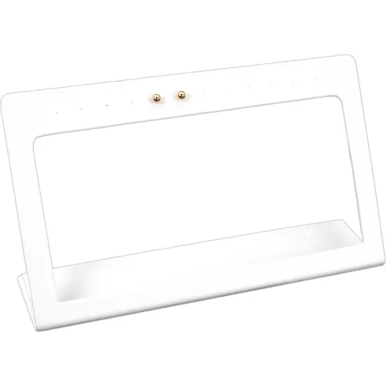 2 White Leather 6 Pairs Earring Display Stands 7 5/8" {2}