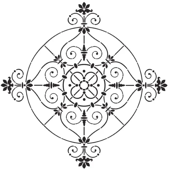 Ceiling Medallion Wall Stencil | 2388 by Designer Stencils | Mandala & Medallion Stencils | {1}