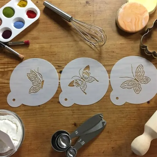 Butterfly Cookie Stencils | C155 by Designer Stencils | Cookie Decorating Tools | Baking Stencils for Royal Icing, Airbrush, Dusting Powder | Reusable Plastic Food Grade Stencil for Cookies | Easy to Use & Clean Cookie Stencil {3}