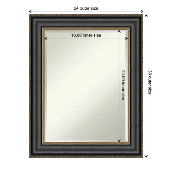 Beveled Bathroom Wall Mirror, Thomas Black Bronze Frame {1}