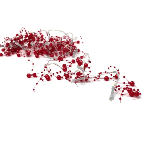 Perfect Holiday 20 LED Beads String Light Battery Operated - Red {1}