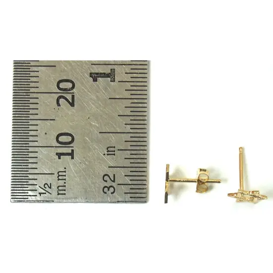 14K Yellow Gold Star of David Earrings with Bow Tie Jewelry Gift box {3}