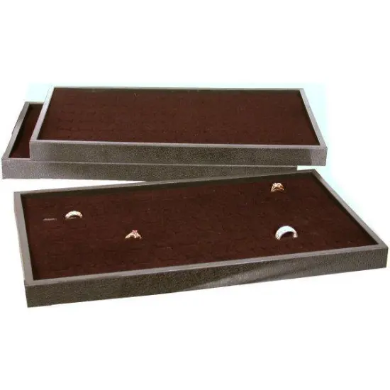 3 72 Slot Black Ring Display Box Jewelry Case Tray {1}