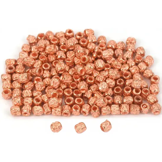 Bali Tube Beads Copper Plated Beading 3x3mm Approx 175 {1}