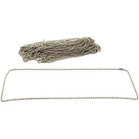 Bead Chains Nickel Plated 24" 24Pcs {1}