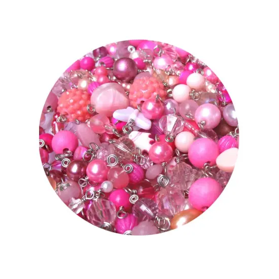 Pink Dangle Charms, 25 pcs of Glass & Acrylic Bead Dangles, Adorabilities {5}