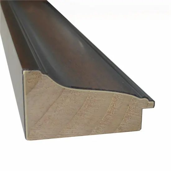 Beveled Wood Bathroom Wall Mirror, Cyprus Walnut Narrow Frame {2}