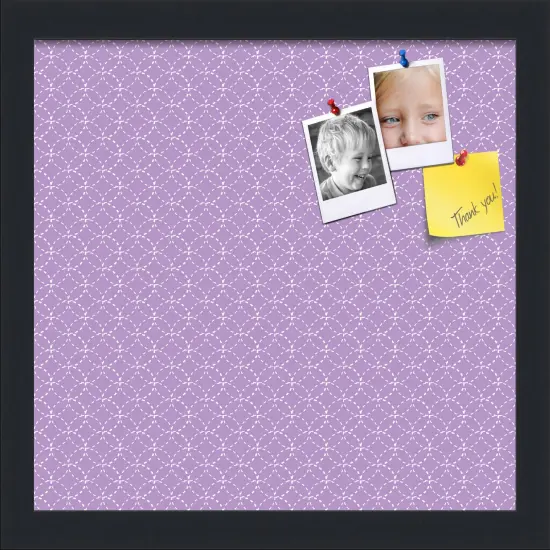 PinPix Custom Bulletin Board Purple Circles Poster Board Has a Fabric Style Canvas Finish, Framed in Satin Black, by ArtToFrames (PinPix-493) {1}