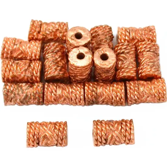 15g Rope Bali Tube Beads Copper Plated 8.5mm Approx 15 {1}