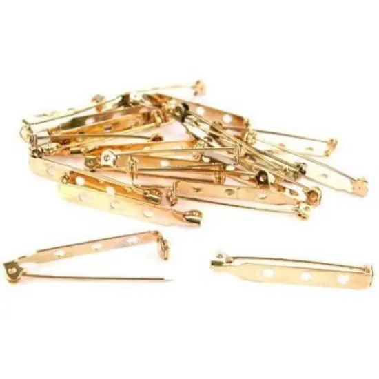 20 Bar Pin Backs Broach Hat Badge Jewelry Safety Parts {1}