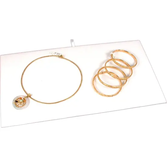 White Velvet Insert Glass Top Jewelry Display Case New {3}