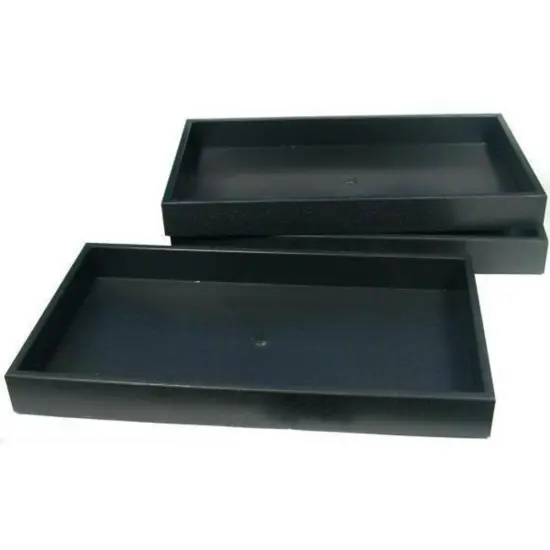 3 Black Plastic Jewelry Display Trays Storage Containers Units {1}