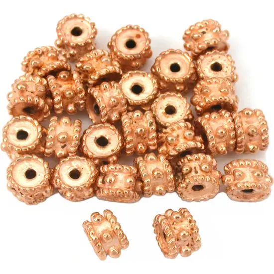 Rope Bali Spacer Beads Copper Plated 6mm Approx 25 Bead {1}