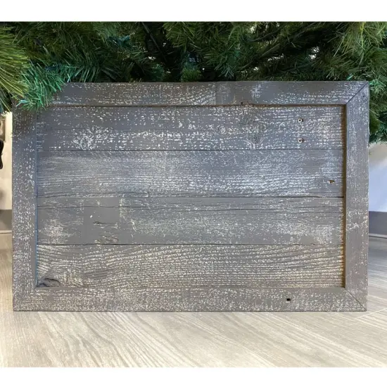 Rustic Farmhouse Large 27" Reclaimed Wooden Christmas Tree Box Collar Brown {2}