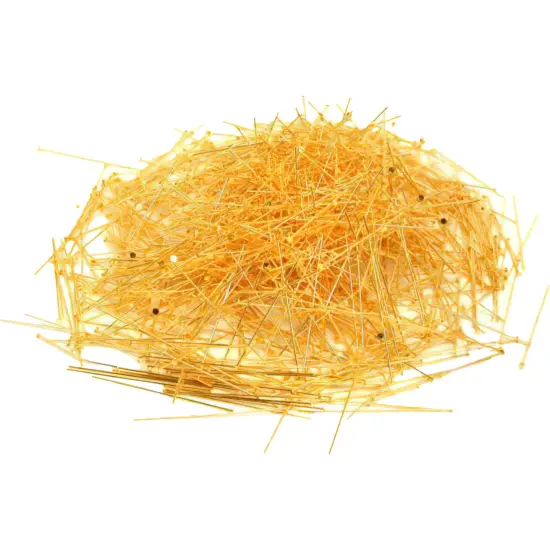 1000 Gold Plated Hat Head Pins Jewelry Beading 2" 21 Ga {1}