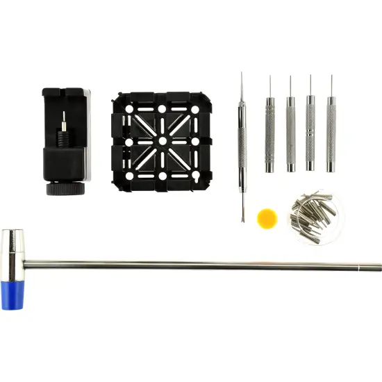 21 Pc Watch Repair Tool Kit Change Bands Links Link Remover Spring Bar Pin Punch {2}